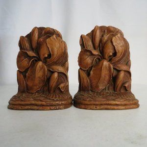 Vintage Tiki Luau Hawaiian Burgundy Metal Book End